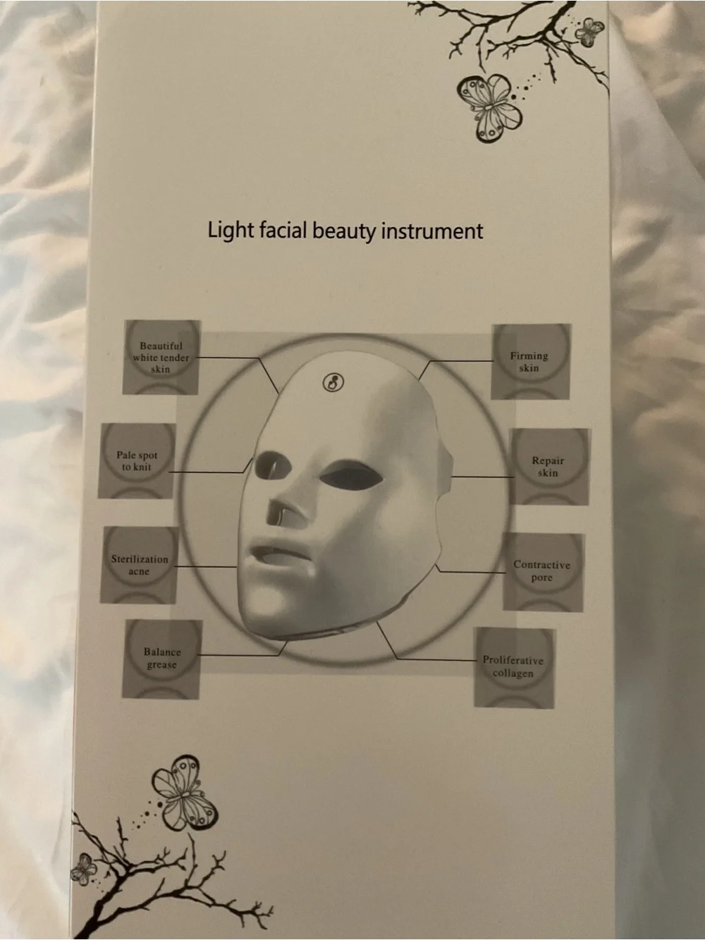 LED Light Facial Beauty Mask - White